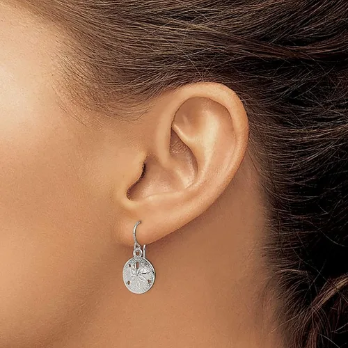 Vista 3 de Pendientes colgantes de plata de ley 925 con estrella de mar y estrella de mar y arena, para exteriores, naturaleza, vida animal, joyería fina