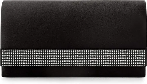 Vista 3 de Bolsos de noche de satén con diamantes de imitación, bolso de mano de novia para mujer, bolso de mano de graduación