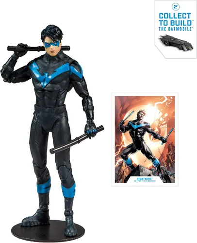 Vista 7 de McFarlane Toys DC Multiverse Nightwing: Figura de acción mejor que Batman con batimóvil para construir del Renacimiento (Pieza 2)