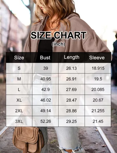 Vista 6 de Chaqueta de punto gofre para mujer, con cremallera, de gran tamaño, para otoño, con bolsillo