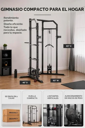 Vista 7 de Marcy Power Cage with Pulley, Pull Up Dip Station, Squat Rack SM-3551AMZ