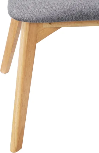 Vista 7 de Juego de 2 sillas de comedor, sillas de comedor modernas de mediados de siglo con respaldo curvo y patas de madera, marco tapizado en acabado nogal