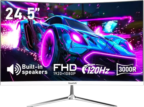 Vista 16 de Gawfolk - Monitor curvo de juegos de 27 pulgadas, 144Hz/180Hz, monitor de PC Full HD 1080P, pantalla de computadora sin marco de 1800R