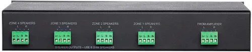 Vista 4 de Monoprice SSVC-4.1 Selector de altavoz de 4 canales de entrada única con control de volumen, protección de impedancia, botones de encendido/apagado