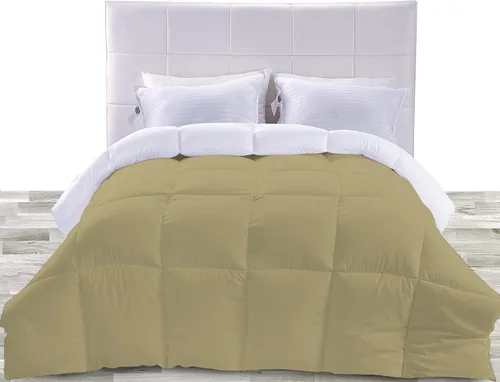 Vista 26 de BedDecor Edredón reversible de microfibra de alta calidad de 400 GSM, relleno de microfibra de 15.16 oz/m², 600 hilos, 100% algodón egipcio sólido