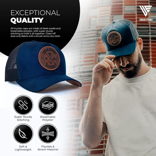 Vista 63 de Urban Effort Gorra trasera de malla, para hombres y mujeres, gorra de béisbol de 5 paneles, gran cierre a presión para caza y senderismo