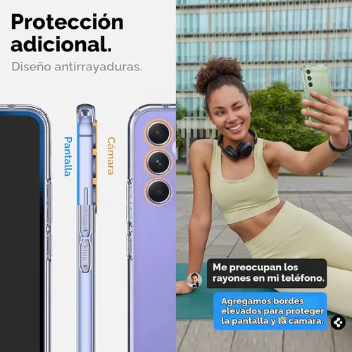 Vista 6 de Spigen Cristal líquido diseñado para Galaxy A54 5G Case (2023) - Cristal transparente