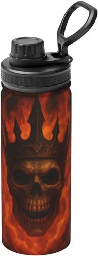 Vista 17 de Scarlet Eye Printed Insulated Water Bottle, 18oz Stainless Steel Funny Travel Mug, Leakproof Hot & Cold for Sports, Gym, Hiking