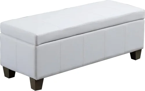 Vista 3 de 41" Storage Ottoman, Storage Bench with Safety Hinge, Upholstered Synthetic Leather Ottoman Bench for Bedroom, Living Room, Entryway, Hallway, Foot