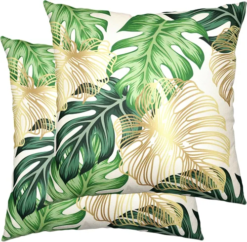 Vista 29 de Juego de 2 fundas de almohada de 16 x 16 pulgadas, diseño patriótico de bandera estadounidense con estrellas para exteriores, estilo casa de campo