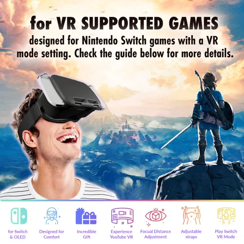 Vista 7 de Orzly Grips & VR Headset for Nintendo Switch