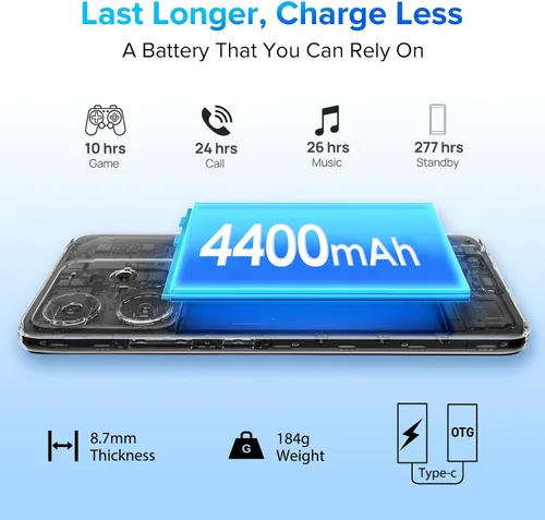 Vista 6 de Teléfonos Celulares Ulefone Desbloqueados, Note 16 Pro 12GB + 128GB, 8-Core, Pantalla HD+ de 6.52" Smartphone Desbloqueado, Android 13, 50MP + 8MP
