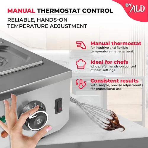 Vista 4 de ALDKitchen - Olla para derretir chocolate, calentador eléctrico de alimentos, derretidor profesional de dulces, 110 V