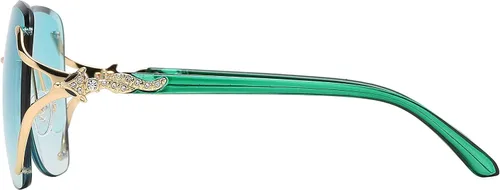 Vista 6 de VOLCHIEN Gafas de sol sin montura para mujer montura brillante lentes redondas montura de metal gafas de sol para mujeres y hombres VC1012