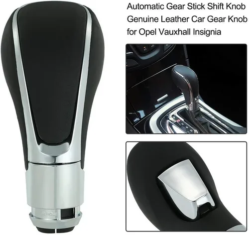 Vista 5 de Qiilu - Pomo de palanca de cambios automática, palanca de cambios para automóvil Insignia 2009-2013, color marrón
