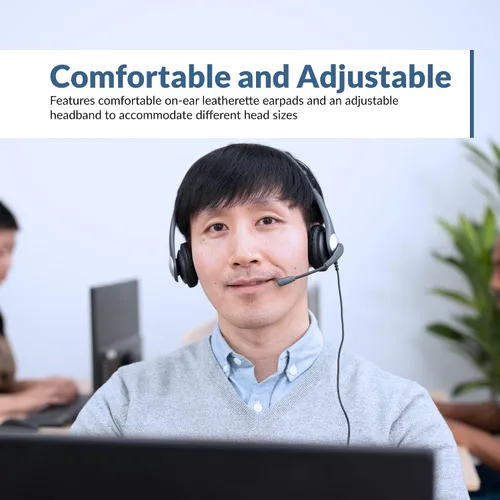 Vista 2 de Cyber Acoustics Auriculares estéreo (AC-204), estéreo de 0.138 in y adaptador Y, hogar, aula escolar K12 y educación