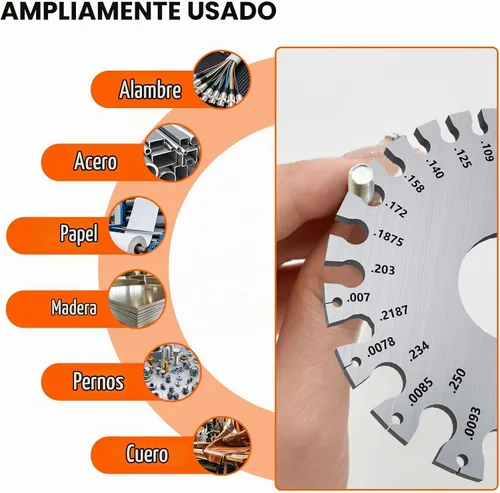 Vista 7 de ZeeDix Calibrador de hoja de cable redondo de doble cara estándar