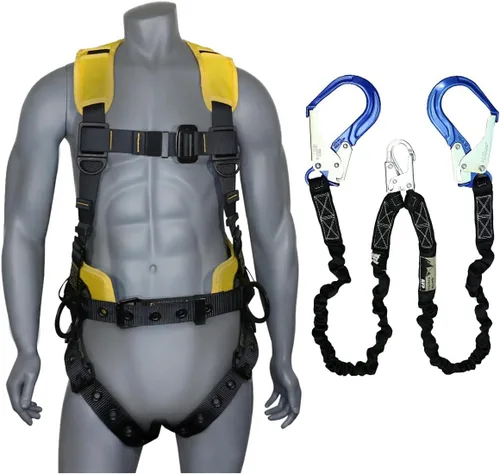 Vista 16 de Kit de arnés de protección contra caídas cómodo AFP Demon – Arnés de seguridad de cuerpo completo OSHA/ANSI PPE para trabajo de construcción