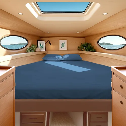Vista 18 de Universal V Berth - Juego de sábanas de 4 piezas para barco, 100% algodón egipcio, la mejor ropa de cama de barco V, se adapta a colchones de hasta