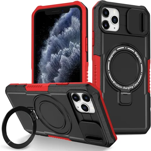 Vista 76 de Funda magnética para iPhone 11, soporte de anillo con ventana corrediza, funda protectora mate a prueba de golpes para iPhone 11 6.1, fundas