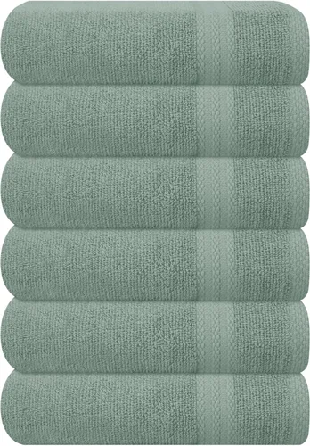 Vista 125 de GLAMBURG Juego de 2 Sábanas de Baño Extra Grandes de Algodón Premium de 700 GSM - 100% Algodón Peinado - 2 Sábanas de Baño 35x70 pulgadas - Calidad