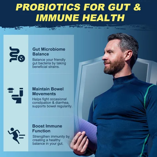 Vista 4 de DRFOSTER Probióticos para hombres Salud digestiva, 120 mil millones de UFC probióticos para hombre con enzimas y prebióticos y palma enana americana