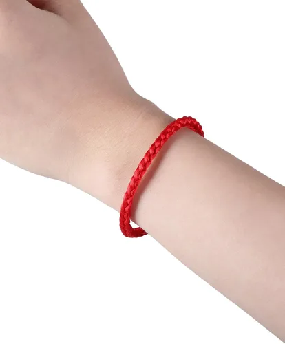 Vista 3 de GEJOY 12 piezas hechas a mano Kabbalah pulsera ajustable de la suerte con 2 cuentas blancas para el éxito
