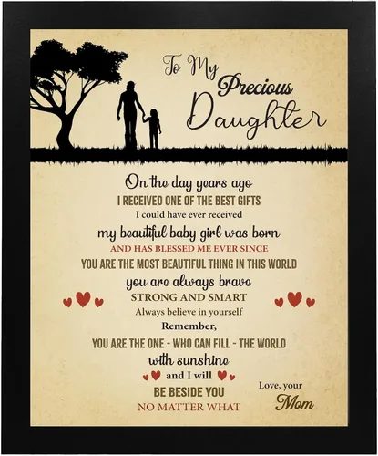 Vista 6 de Mom's Love to Daughter - Arte de pared inspirador para la familia, silueta de mamá e hija, decoración de pared ideal para decoración de habitaciones