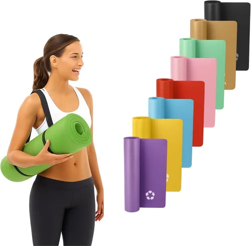 Vista 13 de Vandue Extra Thick 0.4" Tech Foam Exercise Yoga Mat w/Carry Strap - Non-slip, Moisture-Resistant Cushion for Pilates - Support for Stretching &