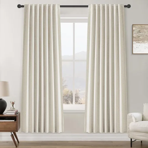 Vista 61 de Cortinas opacas de 54 pulgadas de largo para dormitorio, sala de estar, cortinas beige con aislamiento térmico, oscurecimiento de la habitación
