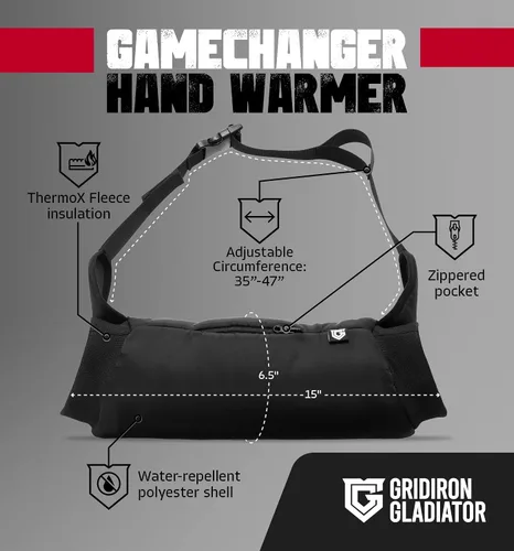 Vista 3 de Gridiron Gladiator Football Handwarmer Pouch for Adults - Tactical Hand Muff Warmer - Warming Pouch for Cold Weather
