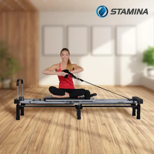 Vista 5 de Reformador AeroPilates - Máquina de entrenamiento de Pilates para gimnasio en casa - Reboteador de fitness cardiovascular - Capacidad