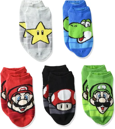 Vista 10 de Mario Paquete de 5 calcetines invisibles Nintendo para niños