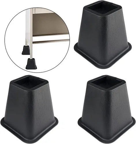 Vista 2 de Elevadores de cama resistentes de 6 pulgadas con base estable, elevadores portátiles para muebles, juego de 4 para sofá, mesa, escritorio