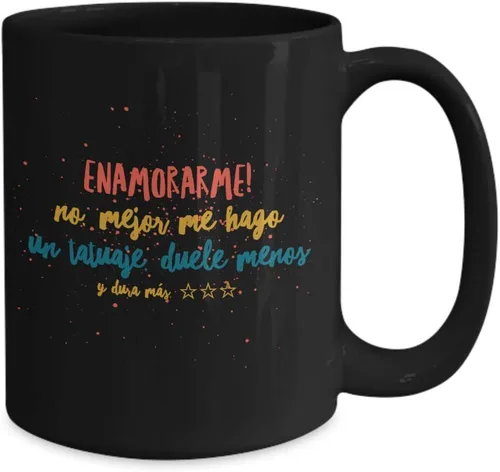 Vista 2 de Taza de Café Enamorarme Vaso, taza de café divertidas, tazas personalizadas, taza de café inspiradoras, taza con mensajes positivos.