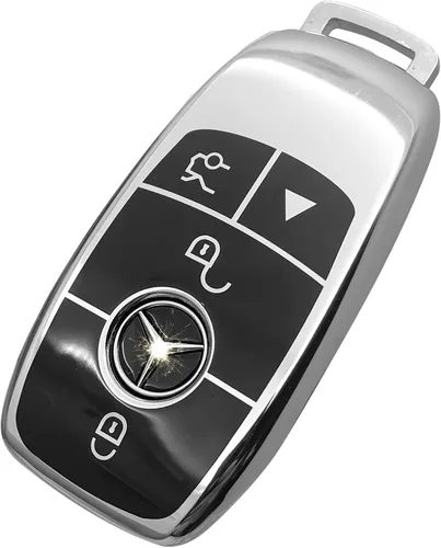 Vista 10 de Creativity Funda para llave de Mercedes Benz. Hermosa funda de TPU compatible con CLS CLK AMG ML C CL E S SL SLK G GLC GLE GLS M R Smart Remote Key