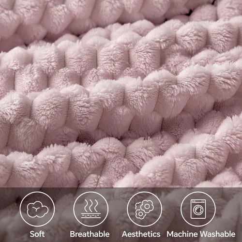 Vista 142 de BEDELITE Manta de forro polar para sofá y cama, manta decorativa de jacquard 3D de almendra, súper suave y acogedora, manta mullida cálida adecuada