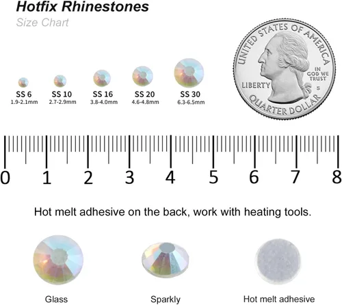 Vista 118 de 6000 PIEZAS Diamantes de Imitación Hotfix a Granel, Diamantes Naranja para Manualidades y Ropa, Diamantes de Imitación para Decoración DIY, SS10