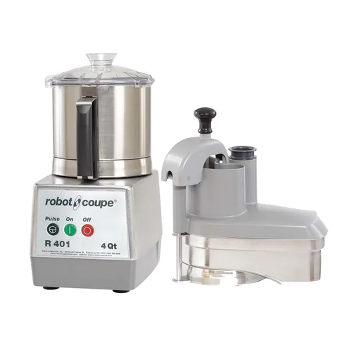 Vista 2 de Robot Coupe R401 Procesador de alimentos comerciales de alimentación continua combinada de 4.5 cuartos de galón, 120 V, gris