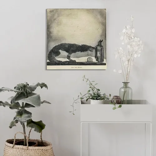 Vista 4 de Póster de John Bauer (Tyr y Fenrir) de pinturas famosas, póster artístico y arte de pared, póster moderno para decoración de dormitorio familiar, 12