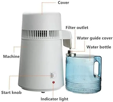 Vista 8 de destilador de agua pura del destilador del agua de la encimera casera 4L destilador eléctrico 750W
