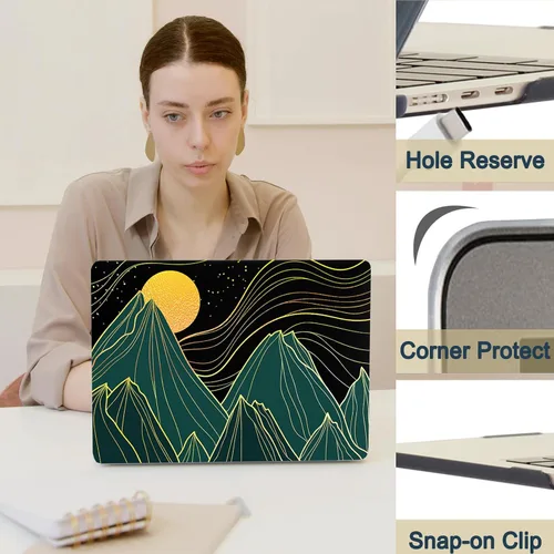 Vista 24 de Funda compatible con MacBook Air de 11 pulgadas 2015-2010 A1465 A1370, diseño impreso de plástico para laptop, carcasa protectora Air de 11.6