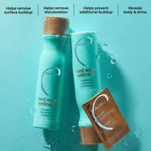 Vista 3 de Malibu C Champú clarificador de cabello de agua dura, fórmula quelante sin sulfatos para acumulación y desintoxicación del cuero cabelludo, elimina