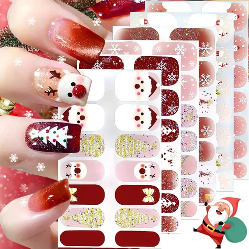 Vista 15 de 8 hojas de tiras de uñas de gel de color sólido, calcomanías autoadhesivas para uñas de los pies, exquisitas calcomanías de envoltura completa