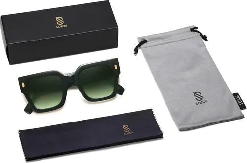 Vista 72 de SOJOS Gafas de sol cuadradas vintage de gran tamaño para mujer, estilo retro, de lujo, grandes, UV400 SJ2194