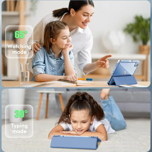 Vista 6 de INFILAND Funda para iPad mini 7, iPad mini 7ª (A17 Pro)/6ª generación de 8.3 pulgadas 2024/2021, parte trasera transparente y funda protectora