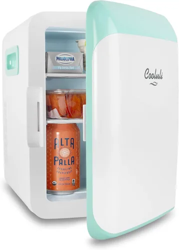 Vista 3 de Cooluli minirefrigerador de 10 L para habitación, auto, escritorio de oficina y dormitorio universitario; enfriador y calentador portátil de 12 V