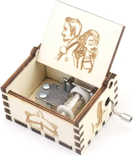 Vista 12 de Youtang - Caja musical de madera tallada con manivela