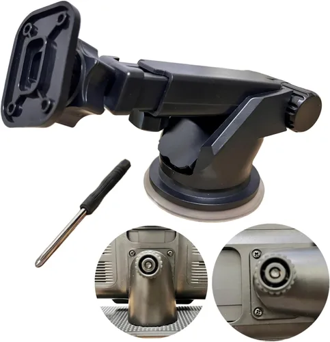 Vista 5 de Soporte para parabrisas con ventosa flexible y tornillos para pantalla Android Auto de coche de 7"/ 9"/ 10,26" Soporte de ventosa mejorado