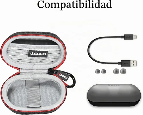 Vista 2 de RLSOCO Funda de transporte para auriculares Sony WF-XB700 verdaderamente inalámbricos Bluetooth (solo funda)